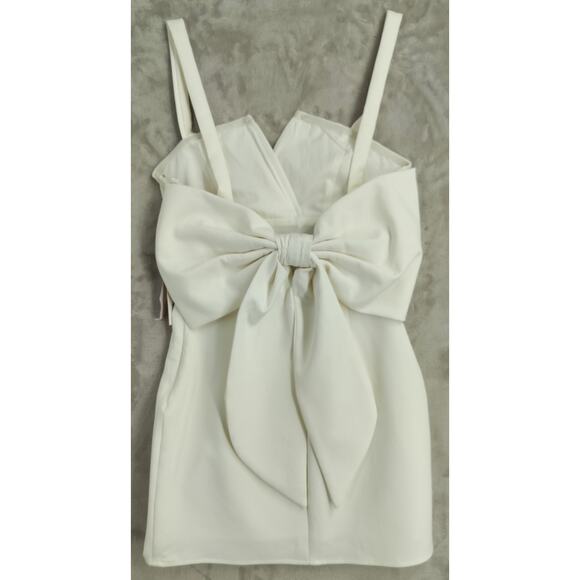 Aqua Bow Back Mini Dress White - Picture 2 of 11